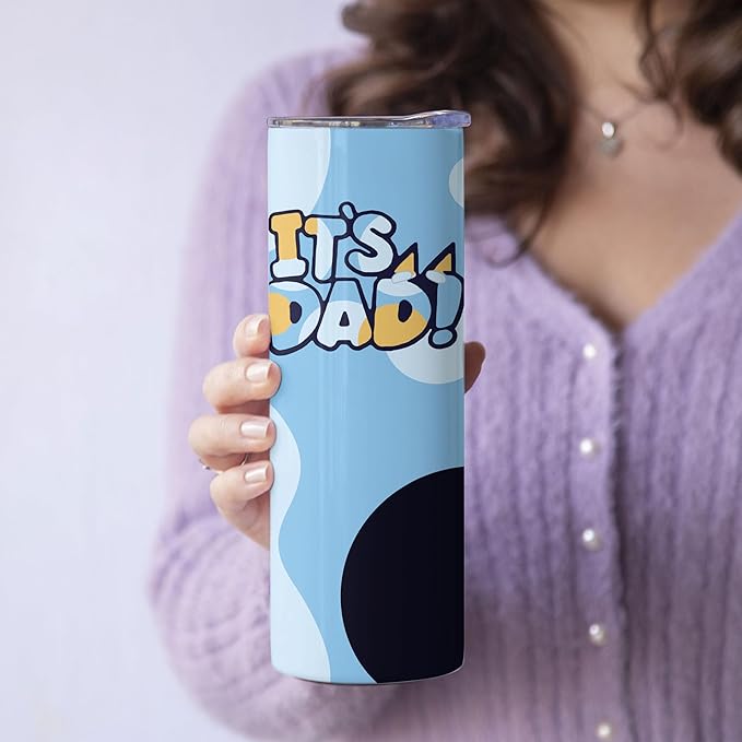 Stainless Steel Skinny Tumbler, 20oz Skinny Tumbler, It's Dad Tumbler, Father Day Gift, Tumbler For Dad, Cartoon Gifts