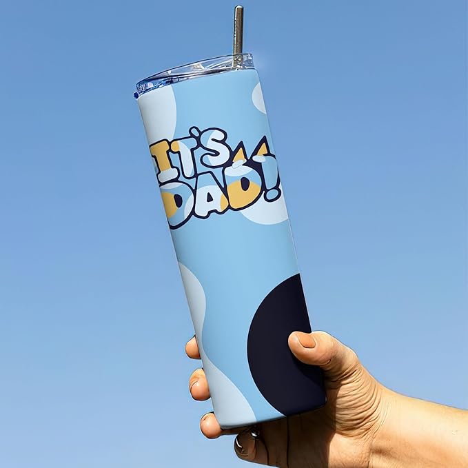 Stainless Steel Skinny Tumbler, 20oz Skinny Tumbler, It's Dad Tumbler, Father Day Gift, Tumbler For Dad, Cartoon Gifts