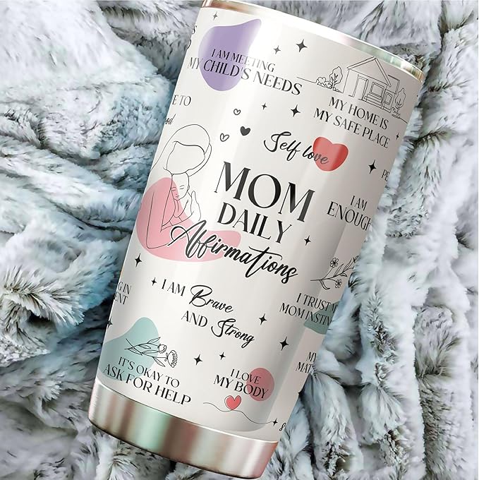 Mom Tumbler - Mom's Gift for Mothers Day, Christmas, Birthday - Mom Coffee Mug with Daughter, Son's Love