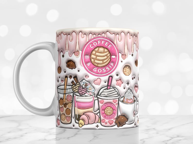 3D Inflated Coffee and Gossip Inflated Mug