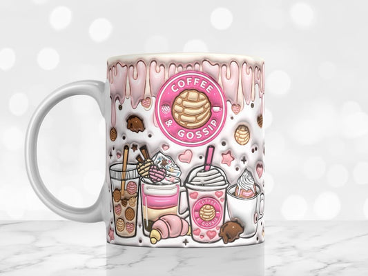 3D Inflated Coffee and Gossip Inflated Mug