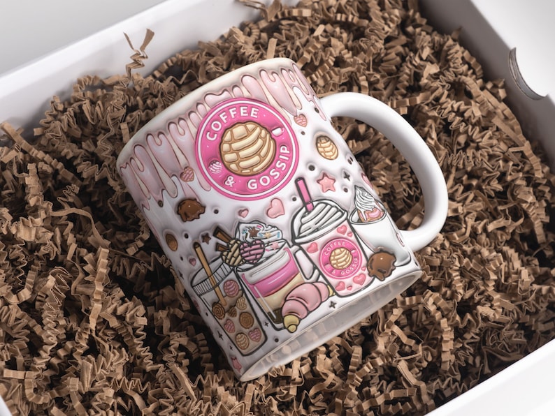 3D Inflated Coffee and Gossip Inflated Mug