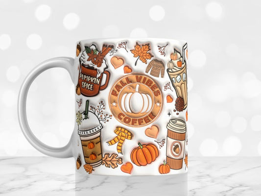 3D Inflated Fall Vibes Coffee Mug