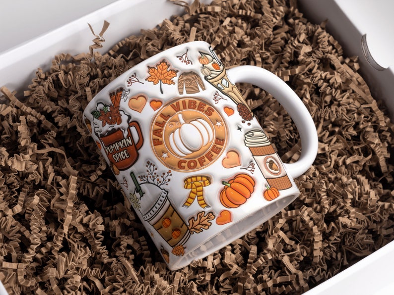 3D Inflated Fall Vibes Coffee Mug