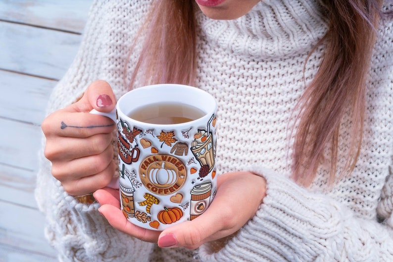 3D Inflated Fall Vibes Coffee Mug