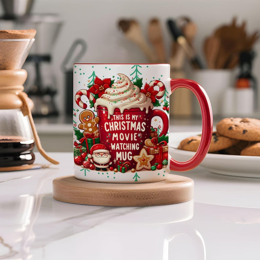 This is My Christmas Movie Watching 11oz & 15 oz Mug, Cute Christmas Mug, Christmas Movies Mug