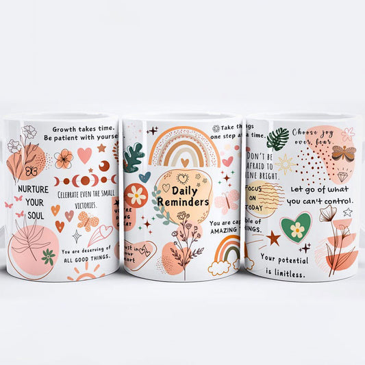 Daily Reminders Mug, Motivational Mug, Daily Affirmations Mug, Mental Health Mug
