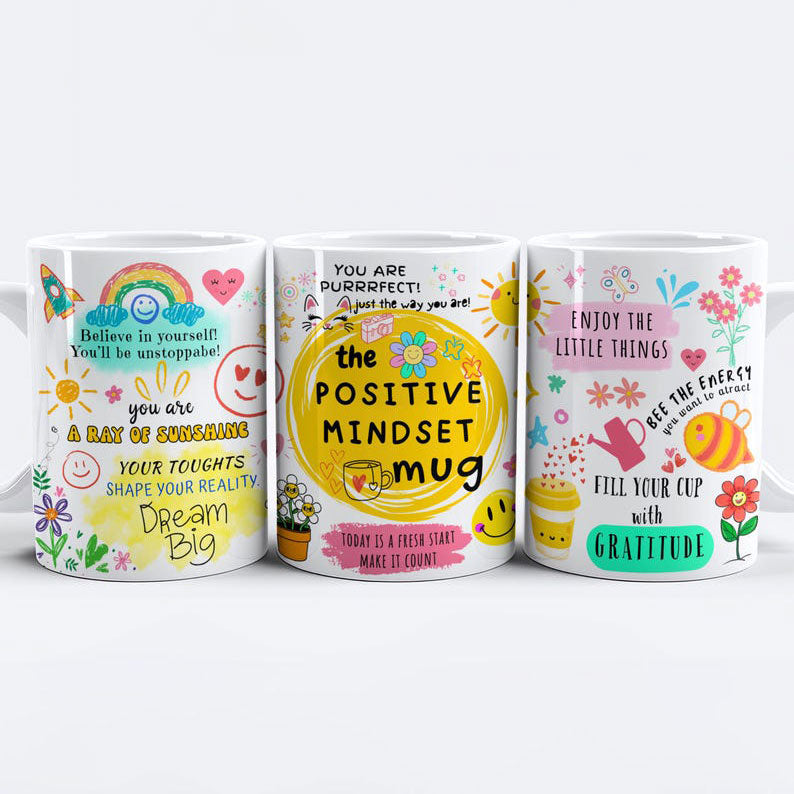 The Positive Mindset Mug, Morning Mindset Mug, Gratitude Coffee Cup Mug