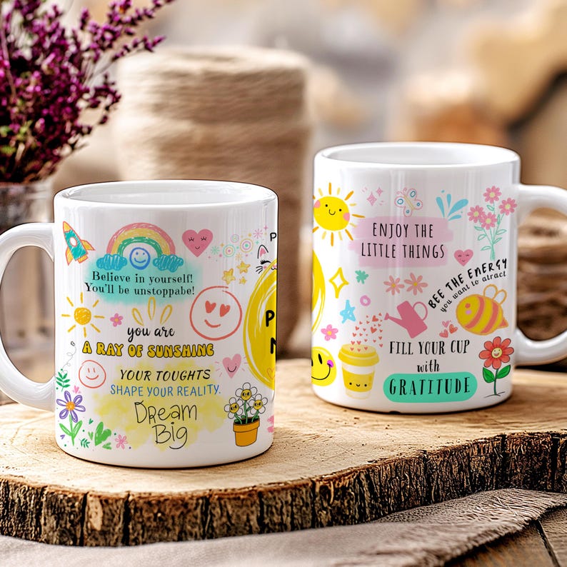 The Positive Mindset Mug, Morning Mindset Mug, Gratitude Coffee Cup Mug