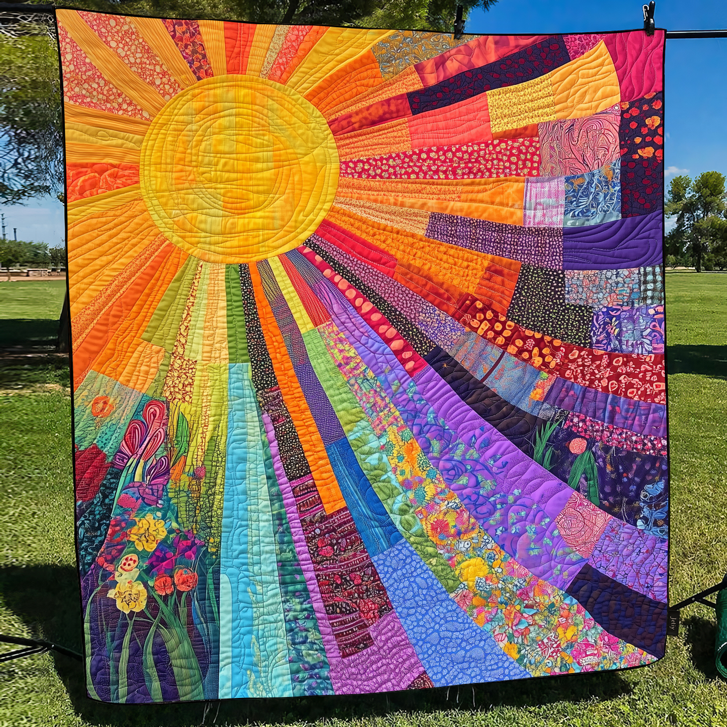 Cheerful Sunshine Quilted Blanket