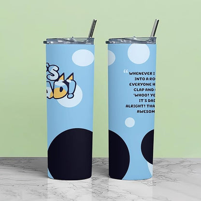 Stainless Steel Skinny Tumbler, 20oz Skinny Tumbler, It's Dad Tumbler, Father Day Gift, Tumbler For Dad, Cartoon Gifts