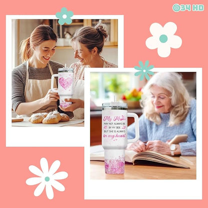 Mothers Day Gifts for Mom Daughter, Mom and Daughter Tumbler with Handle and Straw, 40oz Mommy Insulated Tumbler, Mama Coffee Mug, Inspirational Gifts for Mum