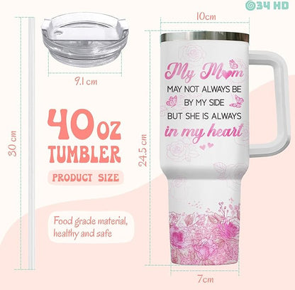 Mothers Day Gifts for Mom Daughter, Mom and Daughter Tumbler with Handle and Straw, 40oz Mommy Insulated Tumbler, Mama Coffee Mug, Inspirational Gifts for Mum