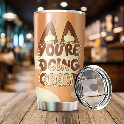 Mom Tumbler - 'You're Doing Great' Coffee Cup for Mom, Wife, or Mother's Day