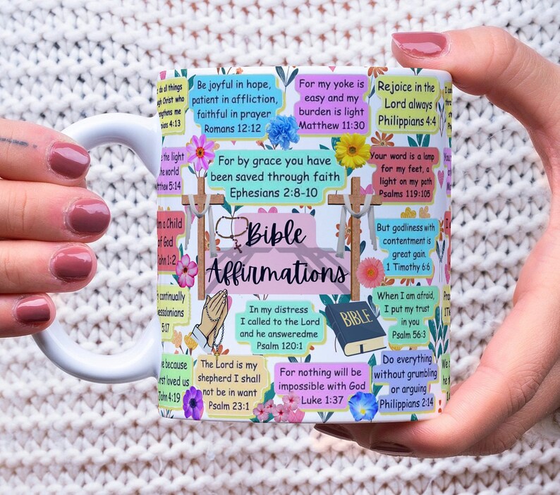 Bible Affirmations Mug, Prayer Mug, Gift Mug