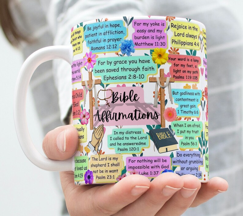 Bible Affirmations Mug, Prayer Mug, Gift Mug