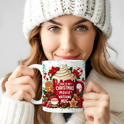 This is My Christmas Movie Watching 11oz & 15 oz Mug, Cute Christmas Mug, Christmas Movies Mug
