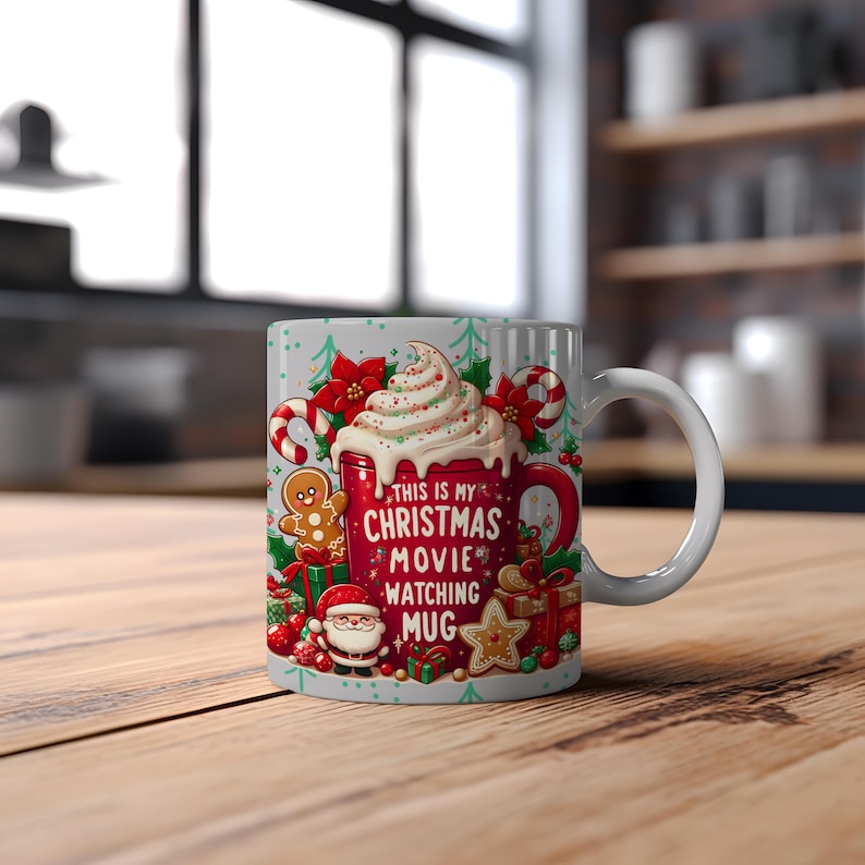This is My Christmas Movie Watching 11oz & 15 oz Mug, Cute Christmas Mug, Christmas Movies Mug
