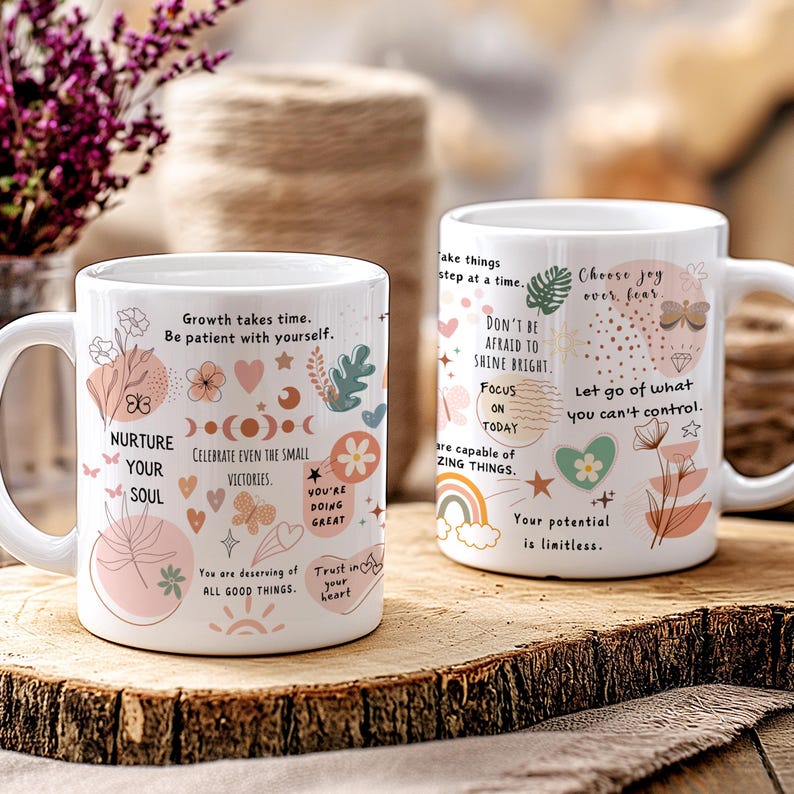 Daily Reminders Mug, Motivational Mug, Daily Affirmations Mug, Mental Health Mug