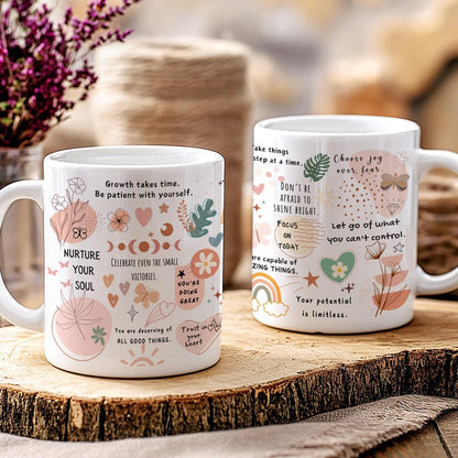 Daily Reminders Mug, Motivational Mug, Daily Affirmations Mug, Mental Health Mug